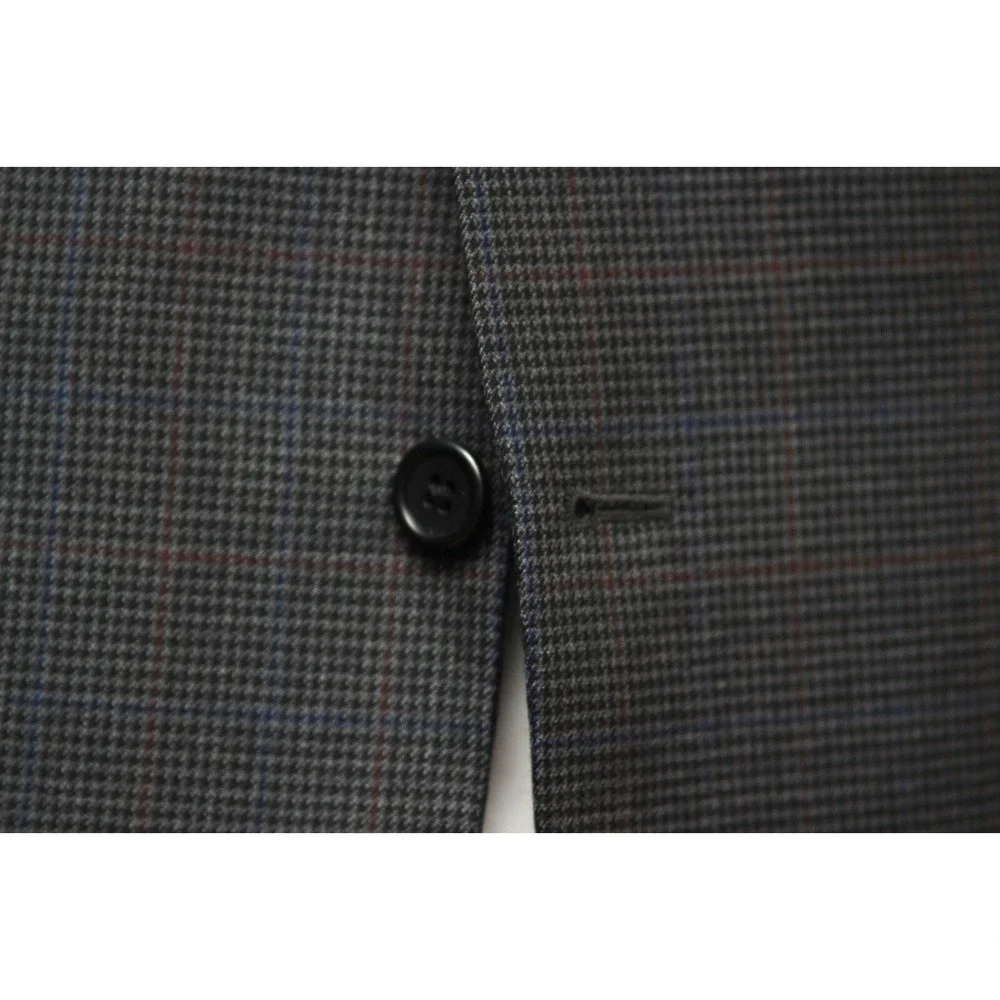 JOS A BANK Mens Blazer Sport Coat Jacket 44L Grey 100 Wool Traditional Fit